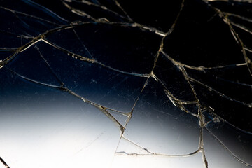 Broken glass background. Abstract background composition with scratches and cracks. Breakage minimalism composition