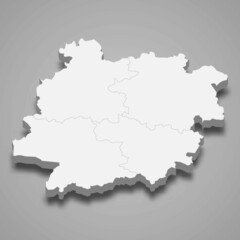 3d isometric map of Lot-et-Garonne is a department in France