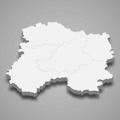 Fototapeta premium 3d isometric map of Marne is a department in France