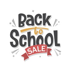Vector lettering illustration of "back to school Sale". Design element for the design of leaflets, postcards, envelopes, covers, sales leaflets