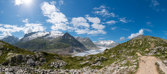 Landscape near Riederalp with Aletsch Glacier