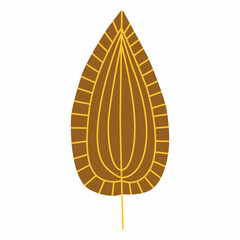 stylized autumn leaf, flat design, isolated on white