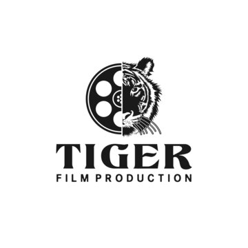 Tiger Head And Film Reel Logo For Wildlife Themed Filmmaker Design Inspiration