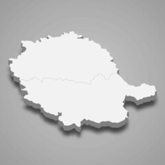 3d isometric map of Tarn is a department in France