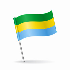 Gabon flag map pointer layout. Vector illustration.