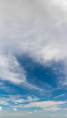 Fantastic clouds against blue sky, panorama