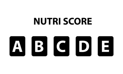 Nutrition score icon symbol set