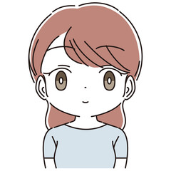 微笑んでいる女性　上半身アップ