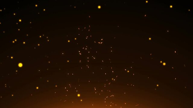 Animation of golden dots floating on black background