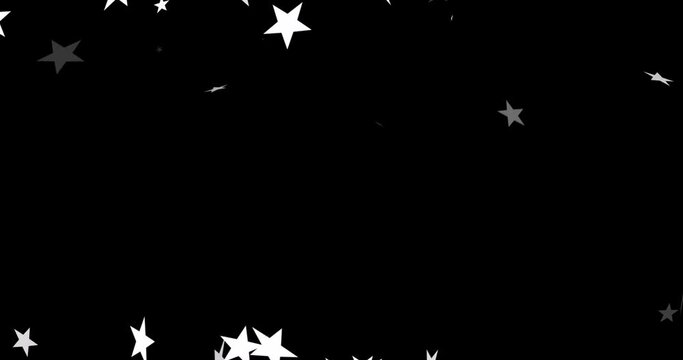 Animation of christmas stars falling over black background
