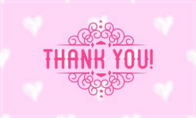 Thank You Card. Hand Written Lettering for Title, Heading, Photo Overlay, Wedding Invitation, Thank You Message.