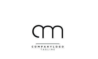 Abstract Letter Initial cm mc Vector Logo Design Template
