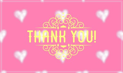 Thank You Card. Hand Written Lettering for Title, Heading, Photo Overlay, Wedding Invitation, Thank You Message.