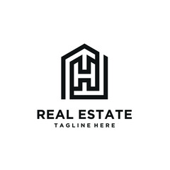 Fototapeta premium letter H home logo design inspiration . letter H logo template . building architecture business logo