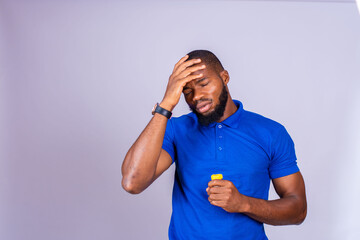 portrait of an unhappy young black man