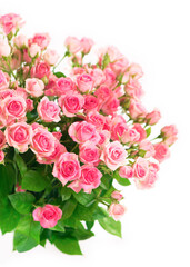 Beautiful Roses Bouquet Flowers isolated on white background