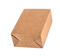 Brown Cardboard Box isolated on a White background with clipping path