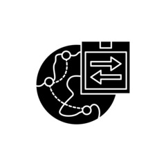 Import export service olor line icon. Pictogram for web page, mobile app