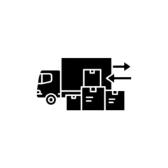 Loading unloading olor line icon. Pictogram for web page, mobile app