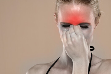 Young Woman With Sinus Pressure Pain