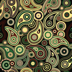 Seamless pattern with paisley