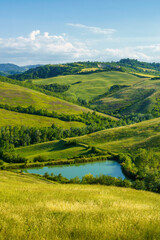 Obraz premium Rural landscape on the hills near Bologna, Emilia-Romagna.