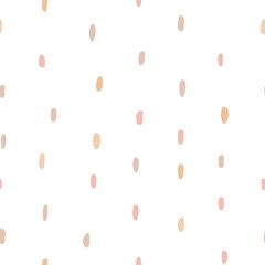 Abstract seamless pattern with small beige hand drawn lines on white background. Perfect for prints, backgrounds, wrapping paper, textile, linen, wallpaper, etc.