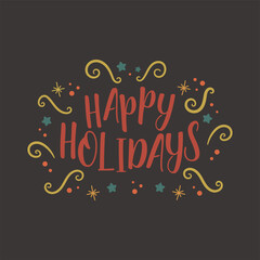 Happy Holidays lettering banner