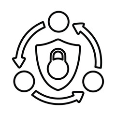 Network, Security outline icon. Line art design.