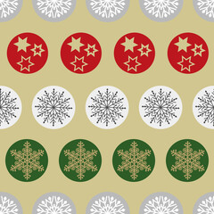 vector magical snowflakes dots gold seamless pattern background
