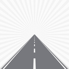 Straight road with markings isolated on transparent background. Highway, Speedway, street with asphalt. Travel concept. Vector illustration EPS 10.