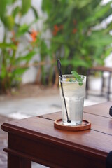 cocktail with ice and mint