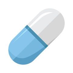Medicinal capsule. Medicine. A dosage form consisting of a gelatinous shell containing an encapsulate. Vector illustration isolated on white background for design and web.
