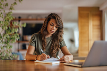 Adult woman, making sure she does everything on time