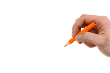 Young businessman is showing the word. Your text here