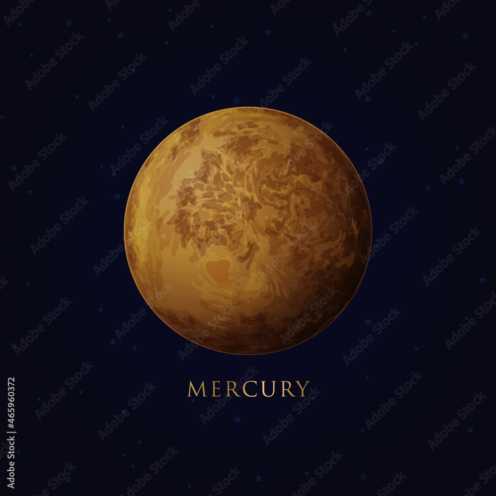 Wall mural mercury in space vector.elements of this vector furnished by nasa