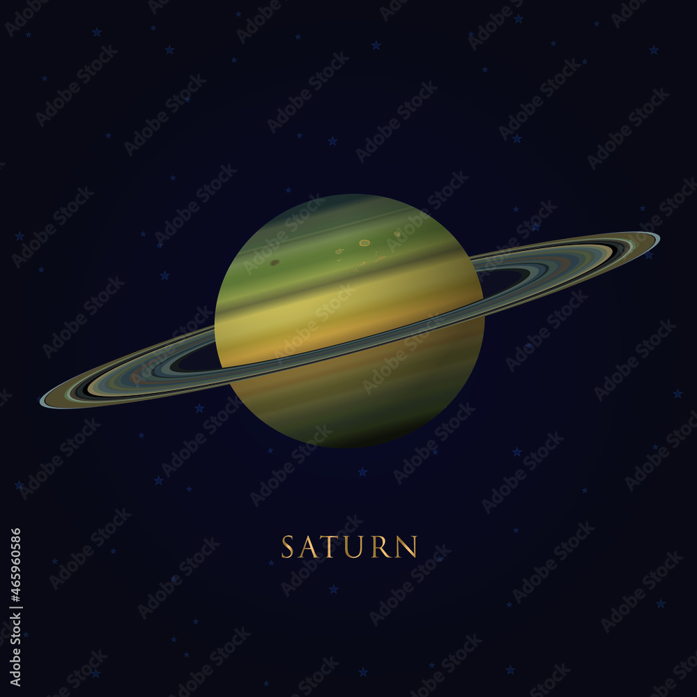 Wall mural saturn in space vector.elements of this vector furnished by nasa