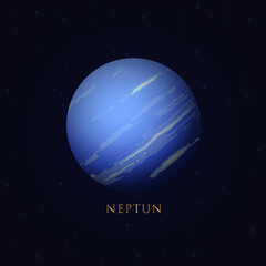 Neptune in space vector.Elements of this vector furnished by NASA