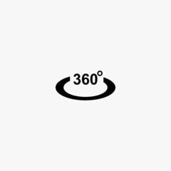 360 view icon. 360 view vector icon on white background