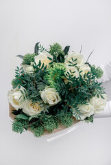 Bouquet of white roses
