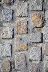 Texture of paving stones. Cobblestones with cement in the middle. Cobblestone wall. Cobblestone floor. Texture for matte painting.