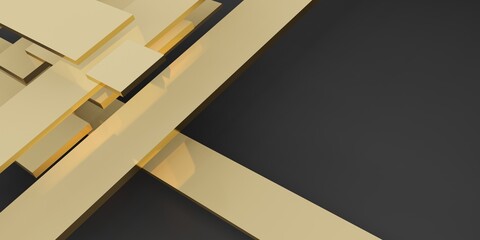 modern background gold ingots on black background shiny and sparkling 3d illustration