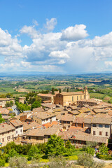 Fototapeta na wymiar Cityscape of San Gimignano in Tuscany at Italy