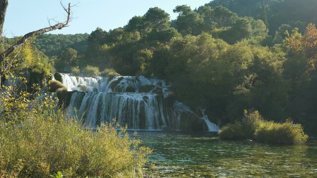 View of waterfall Skradinski Buk in Krka National Park, Croatia