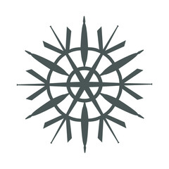 Snowflake icon. Black and white vector illustratiom 
