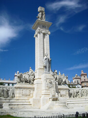 Fototapeta na wymiar Cádiz (Spain). Exterior of the Monument to the Constitution of 1812 in the city of Cádiz