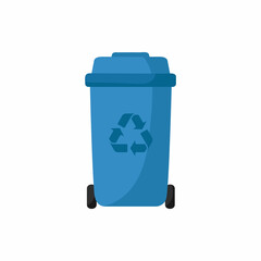 Recycle bin isolated on white background. Vector illustration