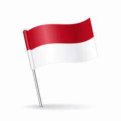 Indonesian flag map pointer layout. Vector illustration.