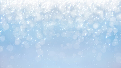 Blue Christmas luminous background with falling snow, starry sparkles and blurred particles - 465968104