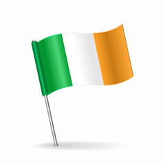 Irish flag map pointer layout. Vector illustration.